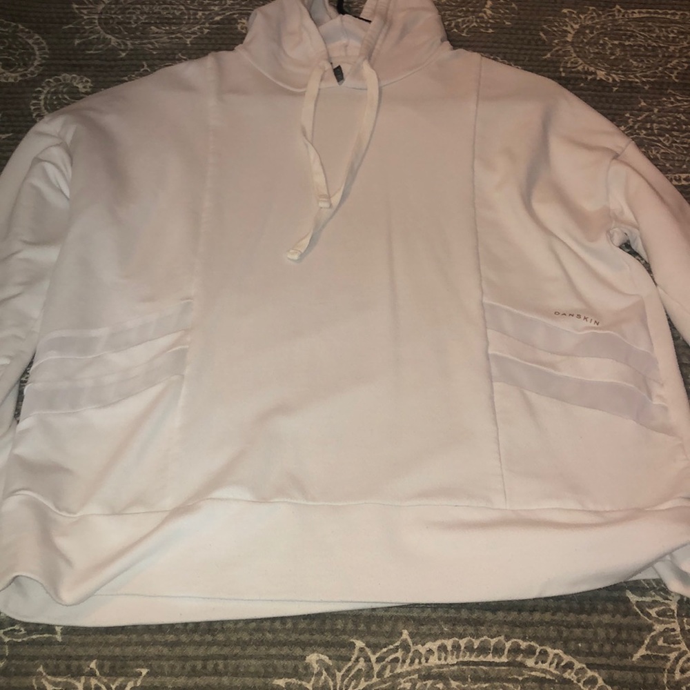 Danskin white hoodie with see through slits